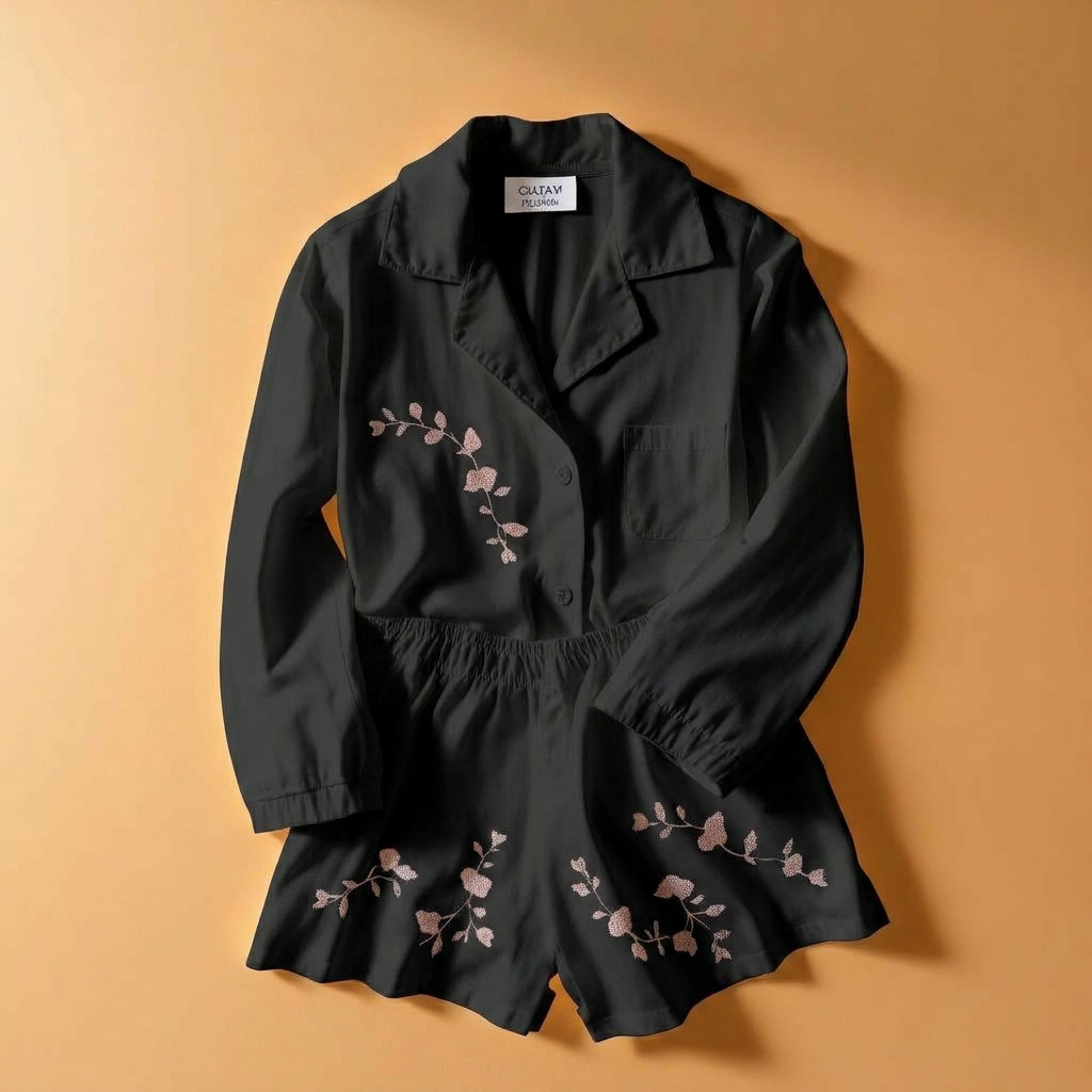 Pyjama Coton Ivoire Brodé